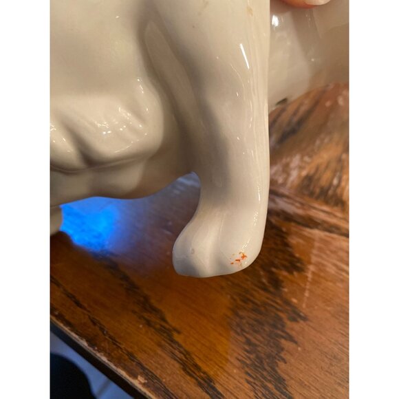 Vintage Ceramic Lion Figurine White Glossy Finish Handcrafted Decorative Piece 1 - Picture 11 of 11